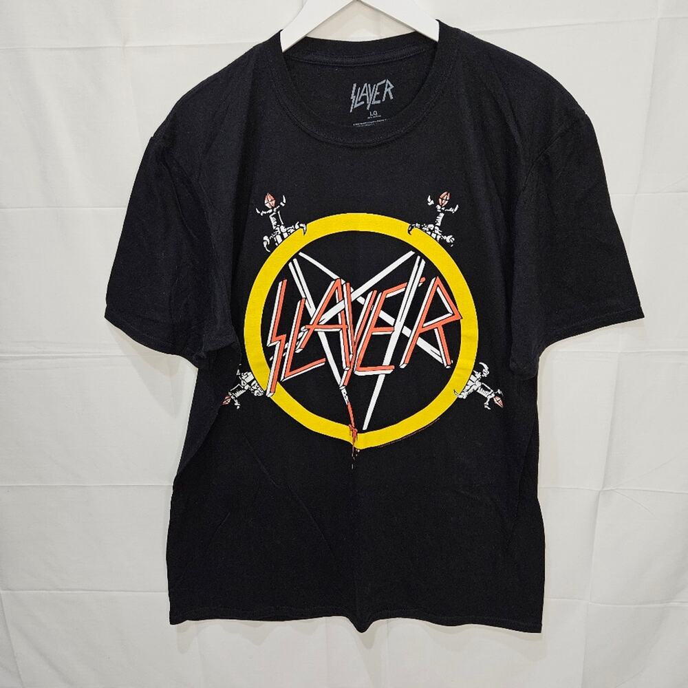 Slayer Shirt Band Music Short Sleeve Black Graphic Large